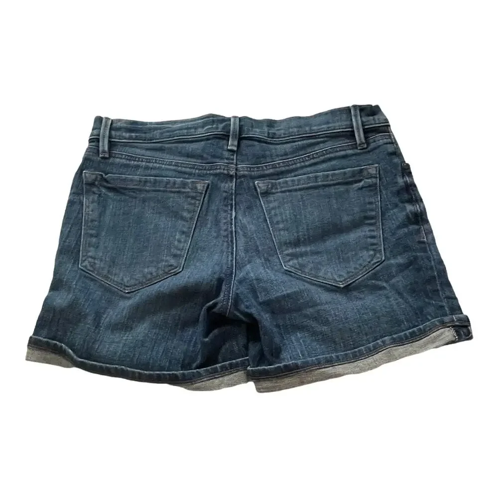 LOFT Womens Denim Jean Shorts Size 2 Relaxed Medium Wash Cuffed Denim Shorts